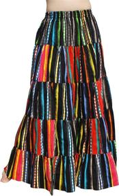 img 4 attached to 🌈 Full Funk Wide Full Maxi Skirt Africa Dashiki: Vibrant Patchwork Design & Comfy Elastic Waist