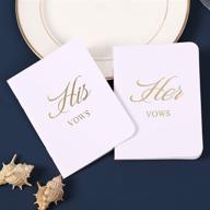 📔 akitsuma his and her vow books: elegant wedding vows booklet set with gold metal words - perfect wedding keepsake and gift (white) логотип