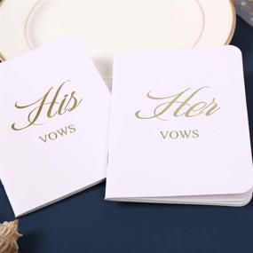 img 2 attached to 📔 AKITSUMA His and Her Vow Books: Elegant Wedding Vows Booklet Set with Gold Metal Words - Perfect Wedding Keepsake and Gift (White)