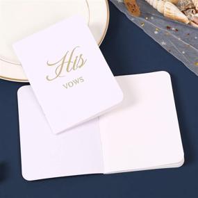 img 3 attached to 📔 AKITSUMA His and Her Vow Books: Elegant Wedding Vows Booklet Set with Gold Metal Words - Perfect Wedding Keepsake and Gift (White)