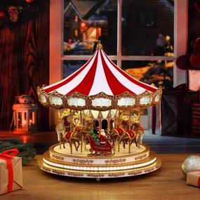 img 1 attached to 🎠 Regal Carousel Christmas Décor, Red - Mr. Christmas