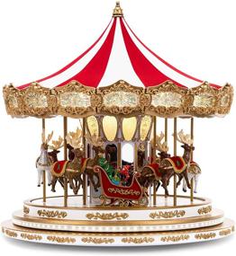 img 3 attached to 🎠 Regal Carousel Christmas Décor, Red - Mr. Christmas