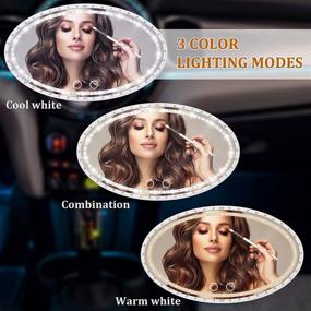 img 2 attached to Rechargeable Car Visor Vanity Mirror with Dimmable Lighting, 3 Color Modes and 40 LED Lights – Ideal for Most Vehicles (White)