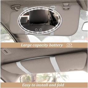 img 3 attached to Rechargeable Car Visor Vanity Mirror with Dimmable Lighting, 3 Color Modes and 40 LED Lights – Ideal for Most Vehicles (White)