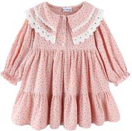 👗 timeless elegance: mud kingdom toddler vintage collar dresses for girls' clothing logo