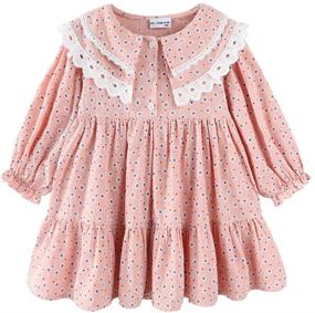 img 4 attached to 👗 Timeless Elegance: Mud Kingdom Toddler Vintage Collar Dresses for Girls' Clothing