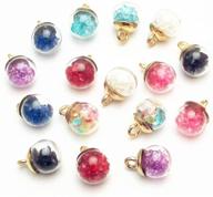 💎 libiline colorful mix assorted-colors antique charms glass ball with rhinestone beads - pendant craft accessory for diy necklace, bracelet, jewelry making logo