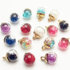 img 3 attached to 💎 Libiline Colorful Mix Assorted-Colors Antique Charms Glass Ball with Rhinestone Beads - Pendant Craft Accessory for DIY Necklace, Bracelet, Jewelry Making