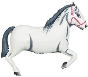 img 2 attached to 🐴 Stunning White Horse Foil Balloon - Perfect for Any Celebration (White, 1)
