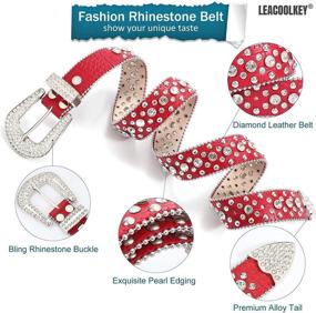 img 3 attached to 👢 Sparkling Rhinestone Cowgirl Belts: A Trendy Addition to Women's Western Accessories