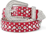 👢 sparkling rhinestone cowgirl belts: a trendy addition to women's western accessories logo