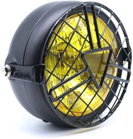 img 3 attached to 🏍️ Enhanced Safety and Style: Universal 6'' Halogen Motorcycle Headlight with Lampshade Cover- Retro Design for Cafe Racer Bobber Chopper CG125 GN125 (yellow)
