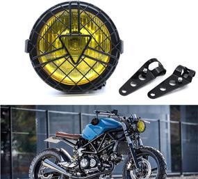 img 4 attached to 🏍️ Enhanced Safety and Style: Universal 6'' Halogen Motorcycle Headlight with Lampshade Cover- Retro Design for Cafe Racer Bobber Chopper CG125 GN125 (yellow)