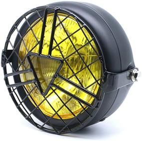 img 2 attached to 🏍️ Enhanced Safety and Style: Universal 6'' Halogen Motorcycle Headlight with Lampshade Cover- Retro Design for Cafe Racer Bobber Chopper CG125 GN125 (yellow)