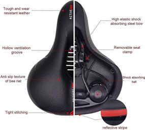 img 2 attached to 🚲 VIEWALL Wide Bike Seat with Dual Shock Absorption, Memory Foam and Waterproof Cushion for Women and Men - Comfortable Saddle Suitable for Cruiser, Mountain, Stationary, and Indoor Exercise Bikes