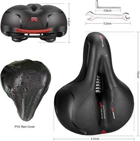 img 1 attached to 🚲 VIEWALL Wide Bike Seat with Dual Shock Absorption, Memory Foam and Waterproof Cushion for Women and Men - Comfortable Saddle Suitable for Cruiser, Mountain, Stationary, and Indoor Exercise Bikes