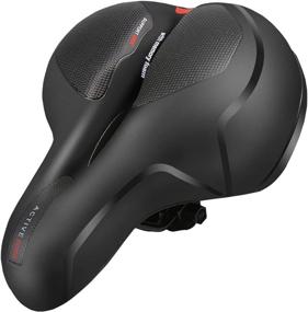 img 4 attached to 🚲 VIEWALL Wide Bike Seat with Dual Shock Absorption, Memory Foam and Waterproof Cushion for Women and Men - Comfortable Saddle Suitable for Cruiser, Mountain, Stationary, and Indoor Exercise Bikes