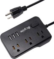 💡 bcgide tabletop surge protector power strip with 3 usb ports, 3 widely spaced outlets, 1.5m extension cord - ideal for home, office, travel, dormitory логотип