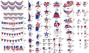 img 1 attached to 🎉 Vibrant 165PCS 4th of July Window Clings: Patriotic Red, White, and Blue Party Decorations, Independent Day Ornaments, and Supplies