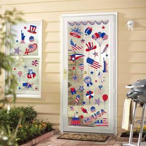 img 3 attached to 🎉 Vibrant 165PCS 4th of July Window Clings: Patriotic Red, White, and Blue Party Decorations, Independent Day Ornaments, and Supplies