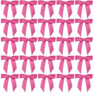 30pcs hot pink satin ribbon bows - ideal for crafting, sewing, scrapbooking, weddings, and gift wrapping - 7rainbows boutique logo