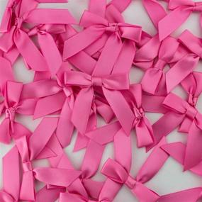 img 2 attached to 30pcs Hot Pink Satin Ribbon Bows - Ideal for Crafting, Sewing, Scrapbooking, Weddings, and Gift Wrapping - 7Rainbows Boutique