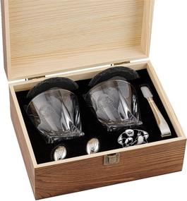 img 3 attached to 🥃 Ultimate Whiskey Gifts for Men: Football Themed Whiskey Stones Set in Luxury Wooden Box, Perfect for Birthdays, Weddings and Christmas; Includes Set of 2 Whiskey Glasses with Stainless Steel Chilling Stones