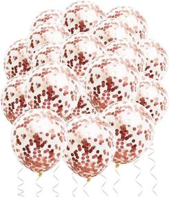 img 4 attached to 🎈 24-Piece Rose Gold Confetti Balloons: 12-Inch Clear Latex Balloon with Confetti Interior for Wedding, Graduation, Engagement, Bridal Shower, Baby Shower or Birthday Party Decorations - Premium Supplies