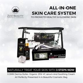 img 2 attached to 🌟 ZUSTBEAUTY All-In-One Skin Care System: Derma Roller Kit + Organic Vitamin C Serum + Soothing Cream for Optimal Face, Hair, Beard, Body, Lip & Stomach Care - 0.3MM Micro Needle Roller with 540 Titanium MicroNeedles