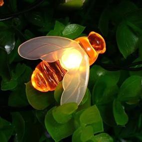 img 1 attached to 🐝 Dreamworth 7.5Ft 20 Led Bee Shape Fairy String Lights - Battery Operated String Lights for Garden, Patio, and Lawn Decoration in Warm White