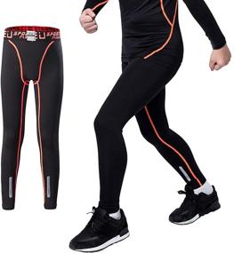 img 1 attached to TERODACO Compression Leggings Soccer Basketball Boys' Clothing for Pants