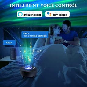 img 3 attached to 🌌 Aurora Galaxy Projector with Bluetooth Music Speaker for Bedroom Decor | Northern Lights Star Projector with 8 White Noises | LED Party Sky Light for Ceiling | Works with Alexa, Google Assistant | Improved SEO