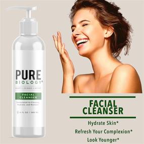 img 2 attached to 🧼 Pure Biology Facial Cleanser with Hyaluronic Acid: Minimize Pores, Soothe Acne, Smooth Wrinkles &amp; Brighten Complexion! Ideal for Men &amp; Women, All Skin Types, 6oz