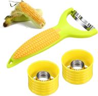 🌽 stainless steel corn stripper - cob corn peeler and kernel cutter with protective cover for home, kitchen, and restaurant - corn peeling knife - high-quality corn peeling tools logo