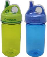 👶 nalgene everyday grip-n-gulp water bottle for kids blue / green set: a perfect hydration companion for little ones logo