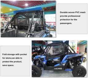 img 3 attached to MFC UTV Window Net Roll Cage Mesh Net Guard Front Rear Right Left Window Shade Shield Net Cover Door Scratch Prevention Compatible with UTV Polaris RZR 570 800 1000 900 RZR XP Turbo 2015-2019 2 Seater
