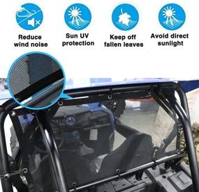 img 1 attached to MFC UTV Window Net Roll Cage Mesh Net Guard Front Rear Right Left Window Shade Shield Net Cover Door Scratch Prevention Compatible with UTV Polaris RZR 570 800 1000 900 RZR XP Turbo 2015-2019 2 Seater