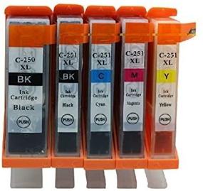 img 3 attached to High-Quality 5pcs Canon PGI 250 CLI 251 Ink Cartridge Set for PIXMA MG5420, MG5422, MG5520, MG5522, MG6420, IP7220, MX722, MX922, IX6820 Printer