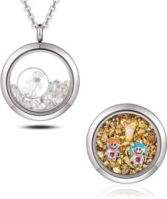 img 4 attached to 🔒 Stainless Steel Memory Locket Necklace with Floating Charms - Perfect Gift for Girls (2 Lockets)