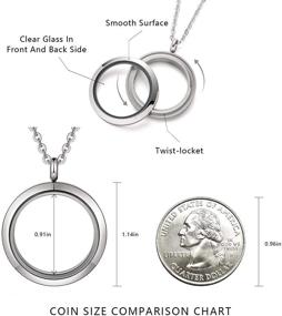 img 3 attached to 🔒 Stainless Steel Memory Locket Necklace with Floating Charms - Perfect Gift for Girls (2 Lockets)