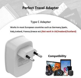 img 1 attached to TESSAN European Plug Adapter 3 Pack: Travel Power Adaptor with Type C Outlet Adapter Charger & 2 USB Ports for EU, Spain, Iceland, Italy, Germany, France, Israel & More!