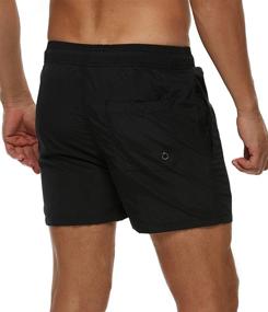 img 3 attached to SILKWORLD Shorts Bathing Pockets Green_Side Sports & Fitness