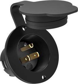 img 4 attached to ⚡️ Kohree 15A Flanged Inlet 125V, NEMA 5-15 Flanged RV Shore Power Inlet Receptacle Generator AC Port Electric Plug for Marine Boat RV Electrical Connections - Waterproof Cover, 2 Pole 3-Wire