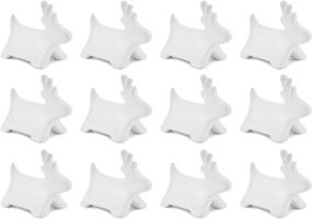 img 3 attached to AuldHome Ceramic Reindeer Place Card Holders (12-Pack), Reusable Write-On Wipe-Off Christmas Table Place Card Stands