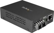 🔌 black startech.com mm fiber media converter - 10/100/1000 network - 550m range - gigabit ethernet - 850nm - full duplex (mcmgbscmm055) logo