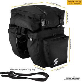 img 3 attached to 🚲 Sahoo 3-in-1 Rear Rack Carrier Trunk Bag: Water-Resistant 37L Bike Panniers with Large Capacity