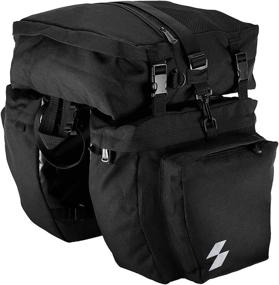 img 4 attached to 🚲 Sahoo 3-in-1 Rear Rack Carrier Trunk Bag: Water-Resistant 37L Bike Panniers with Large Capacity