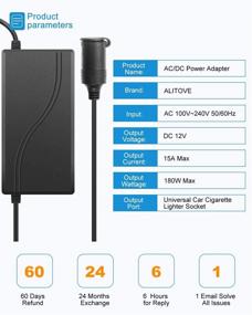 img 3 attached to 🔌 ALITOVE 110V в 12V преобразователь, адаптер питания AC DC 12 вольт 15А 180 Вт с гнездом для прикуривателя для автомобиля, холодильника, насоса для накачивания шин, очистителя и высокого давления - Улучшенный SEO