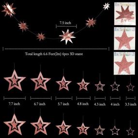 img 3 attached to 🌟 Sparkling Rose Gold Star Garland for Party Decorations - Glittering Twinkle Little Star Backdrop Banner Streamer Ideal for Birthday, Baby Shower, Bachelorette, Wedding, Christmas, Engagement, Graduation