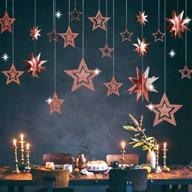 🌟 sparkling rose gold star garland for party decorations - glittering twinkle little star backdrop banner streamer ideal for birthday, baby shower, bachelorette, wedding, christmas, engagement, graduation logo